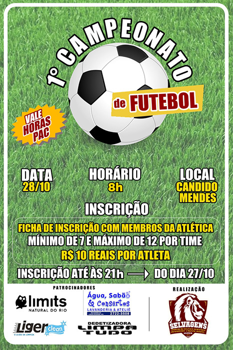 Inscrições abertas para o Campeonato de futebol da Candido