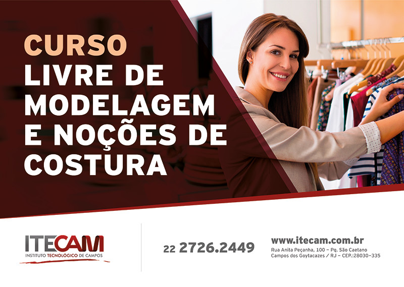 Abertas inscrições para curso livre de Modelagem e noções de costura do ITECAM