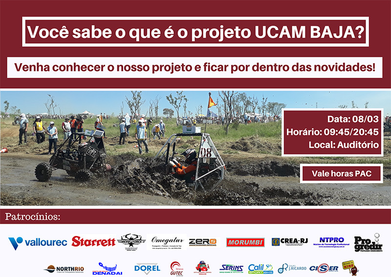 Palestra do UCAM Baja nesta quinta – 08 de março