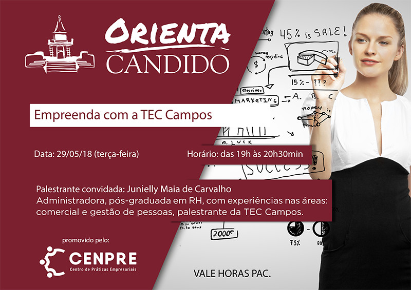 Orienta Candido trará incubadora de empresas para palestra sobre empreendedorismo – 29 de maio