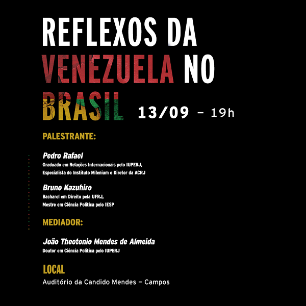 Evento no dia 13 de setembro discutirá crise na Venezuela e seus impactos no Brasil