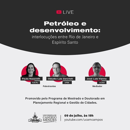 Assista à Live – Petróleo e Desenvolvimento: Interlocuções entre Rio de Janeiro e Espírito Santo